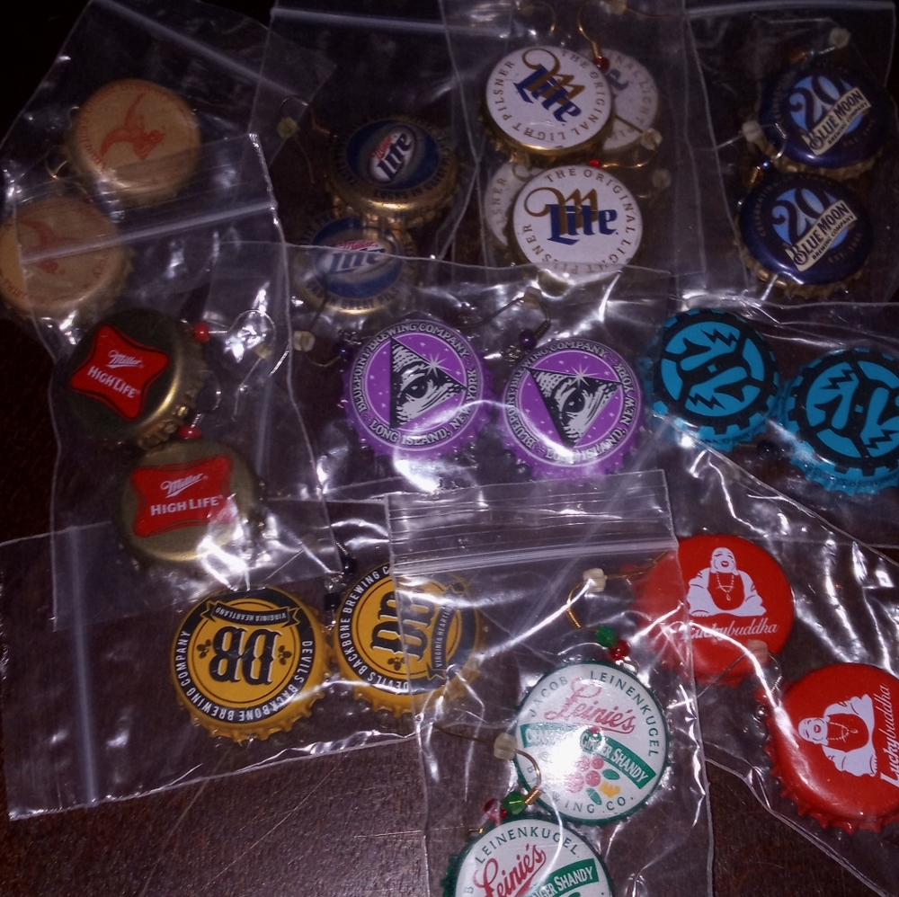 Bottle cap earrings